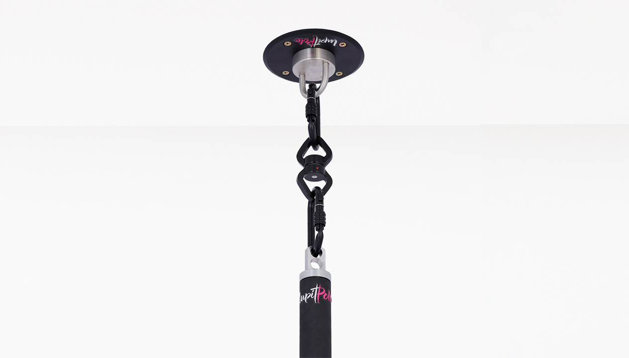 Flying pole classic, rubber black, 45 mm I Lupit pole
